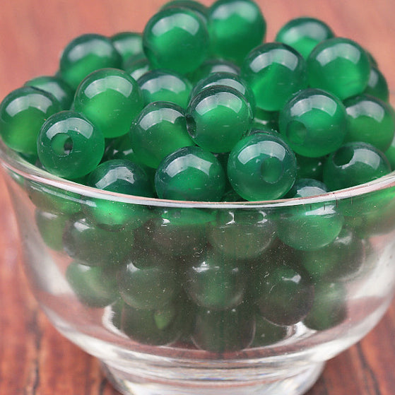 Wholesale 8MM Large Hole Red White Green Onyx Beads